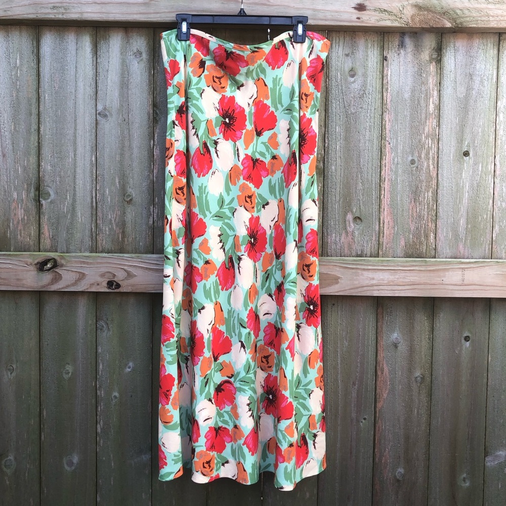 Kitri Floral Maxi Skirt Size 12 Layla Green Orange Cream